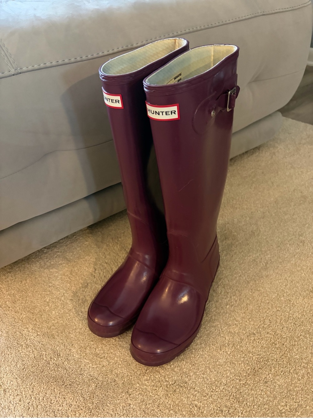 Hunter Original Tall Gloss Rain Boots Purple Violet Women’s 9 / Men's 8